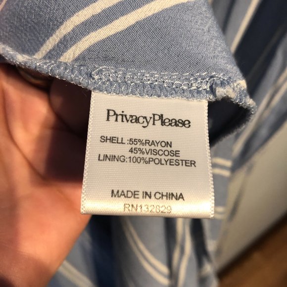 Wilson Dress Pastel Blue Striped Midi Length Wrap Dress Deep V neck - Picture 3 of 11